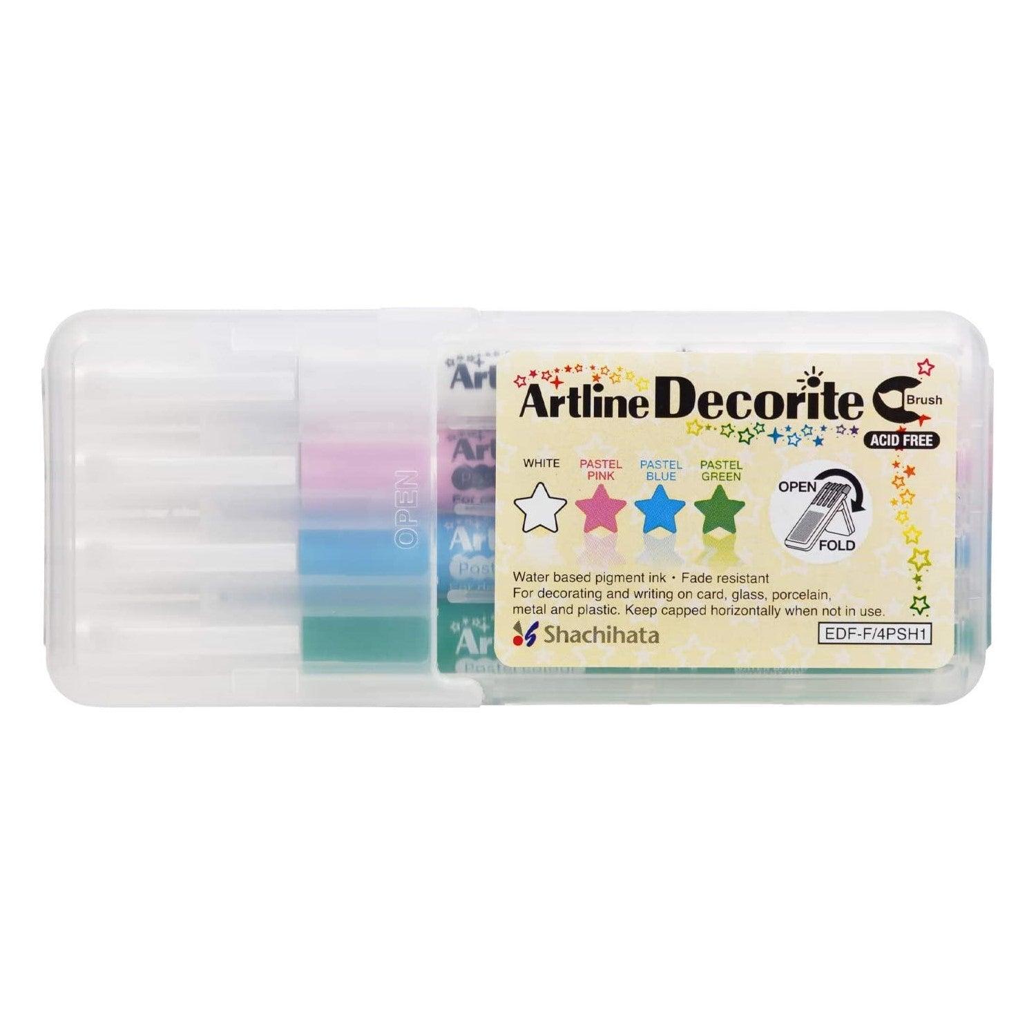 (Pre-Order) SHACHIHATA Artline Deco Light brush 4 Color Set EDF-F/4PSH - CHL-STORE 