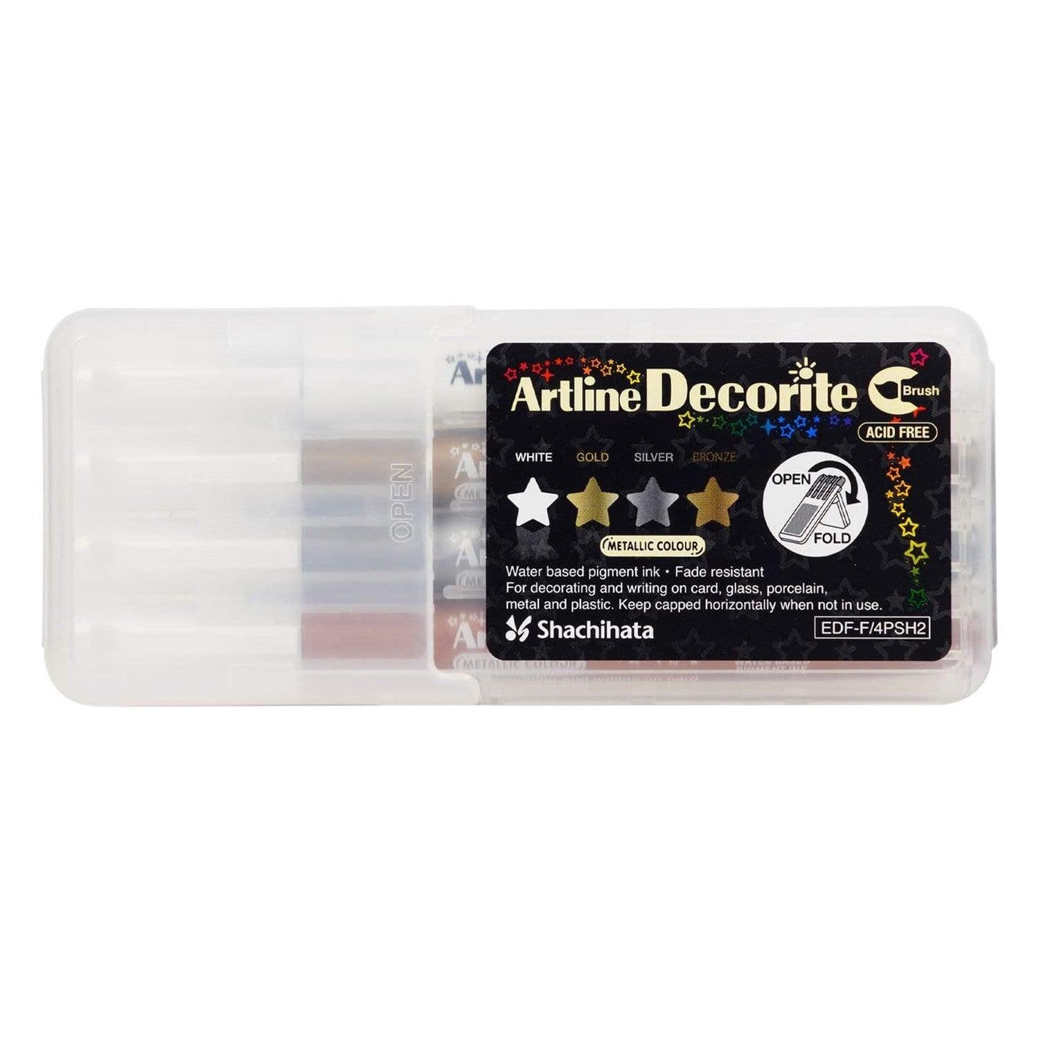 (Pre-Order) SHACHIHATA Artline Deco Light brush 4 Color Set EDF-F/4PSH - CHL-STORE 