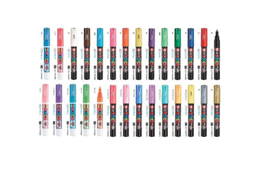 (Pre-Order) UNI POSCA arcylic paint markers, total: 28 colors, PC-1M, PC-1ML - CHL-STORE 