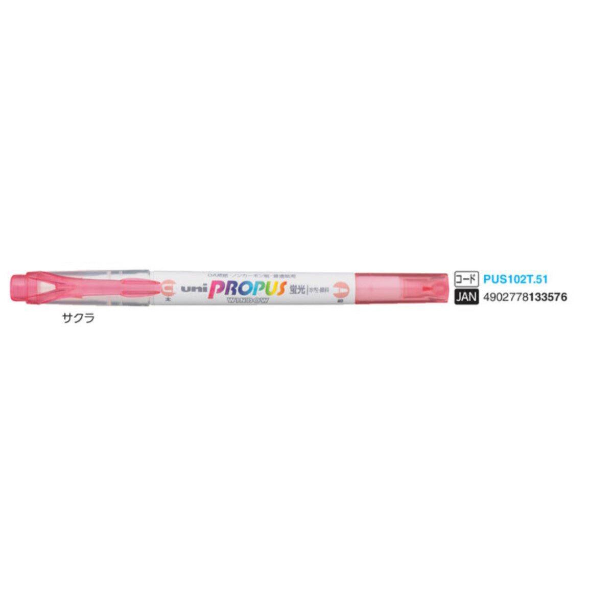 (Pre-Order) UNI Propus window double sided highlighter, PUS-102T - CHL-STORE 