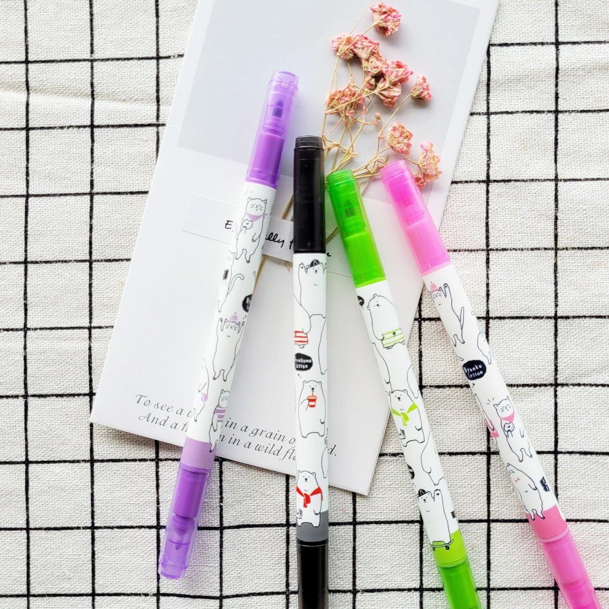 Qlia Animal Lesson Twin Pen Colour Pen 2248 - CHL-STORE 
