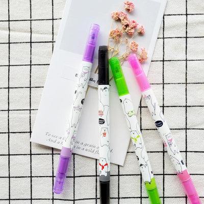 Qlia Animal Lesson Twin Pen Colour Pen 2248 - CHL-STORE 