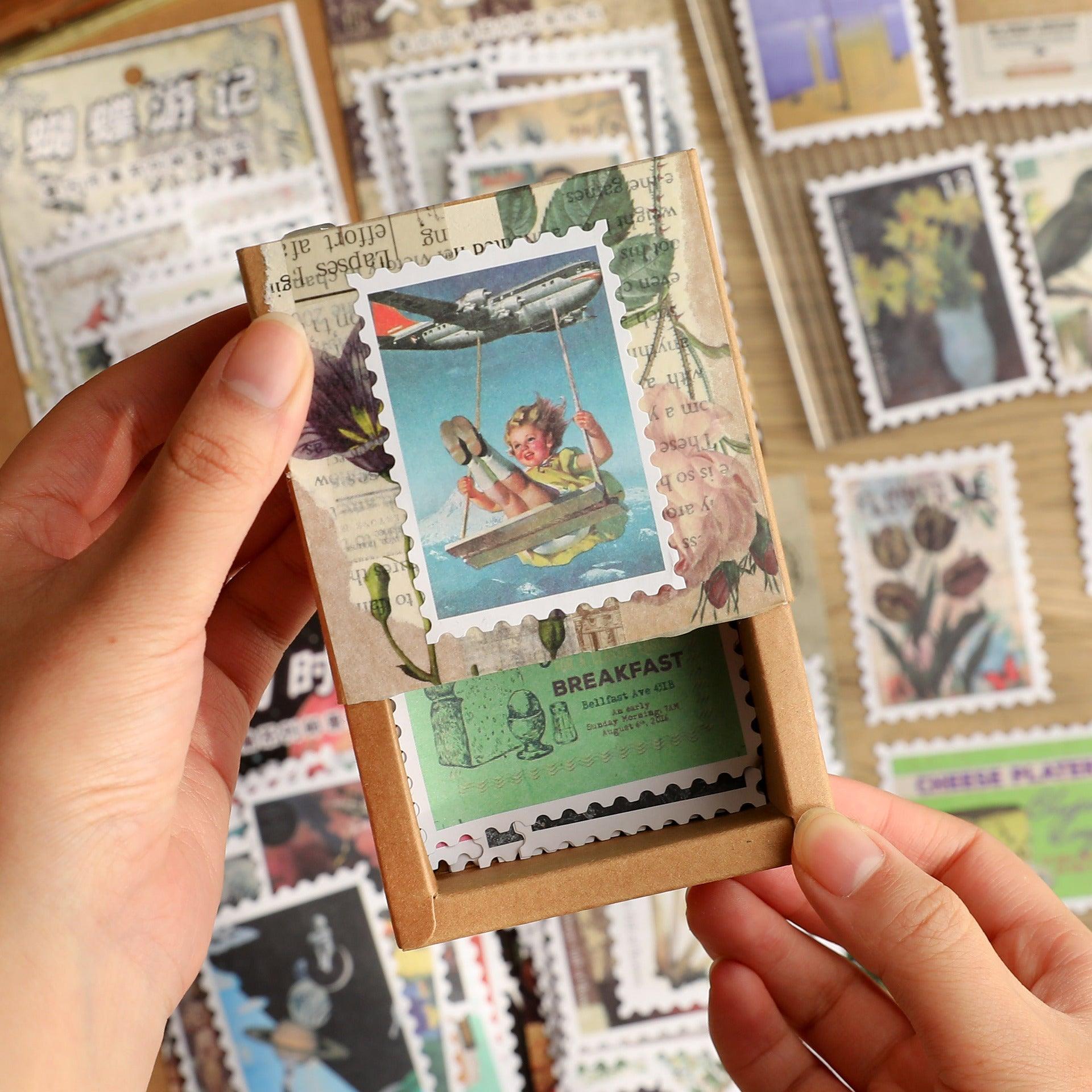 Retro market series diy cute stamp stickers material stickers 30pcs NP-000153 - CHL-STORE 