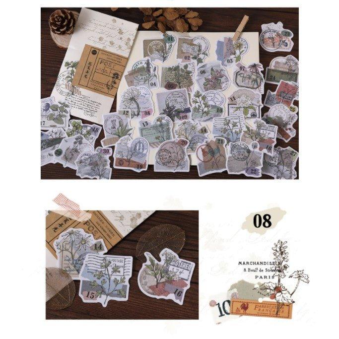 Retro stickers old-time scenery series sticker pack special-shaped sealing stickers 60 pieces NP-000003 - CHL-STORE 