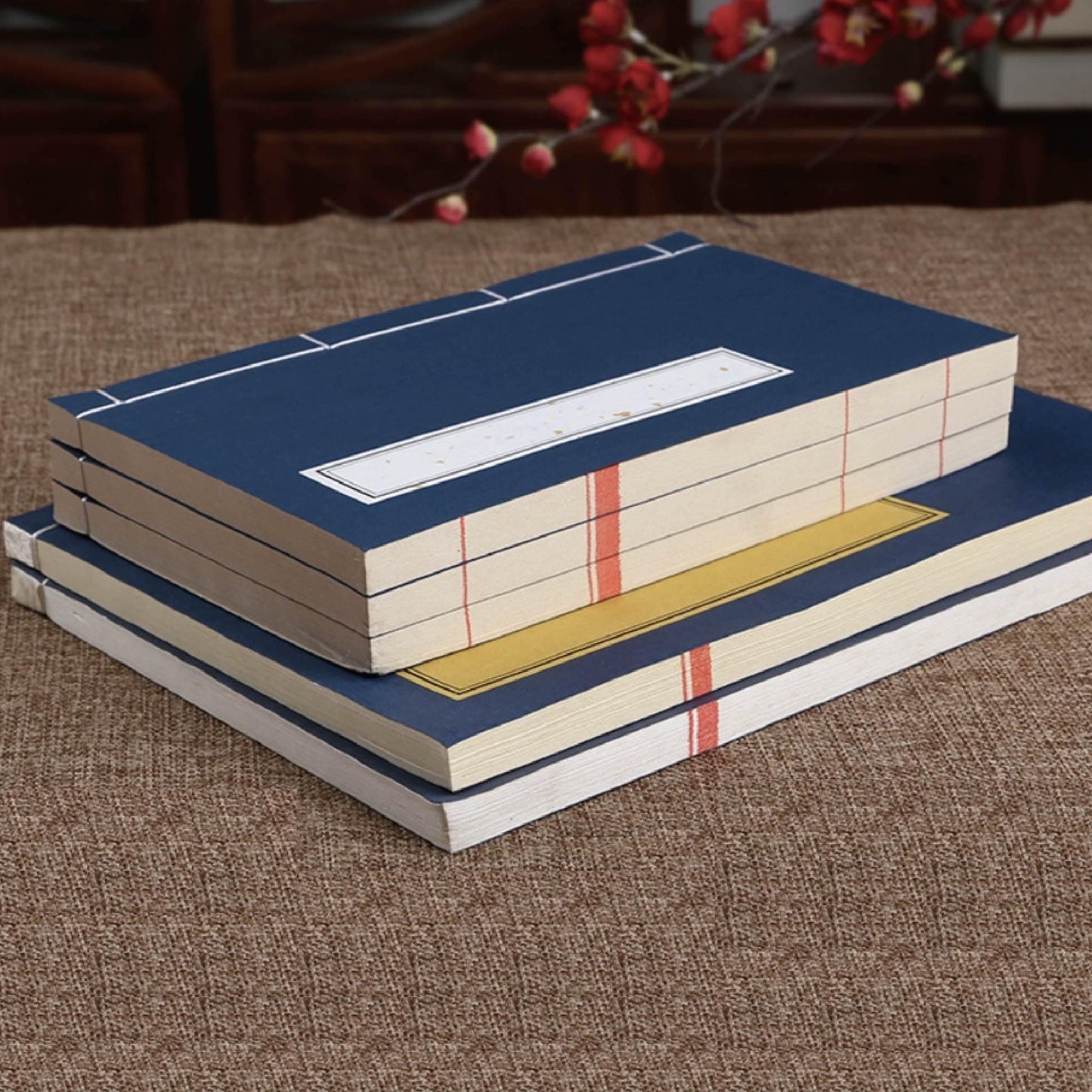 Rice paper book Thread bound book Heart Sutra Buddhist scripture copy book Blank album book Small letter brush vertical grid square Hard pen calligraphy exercise book Wire bound book - CHL-STORE 