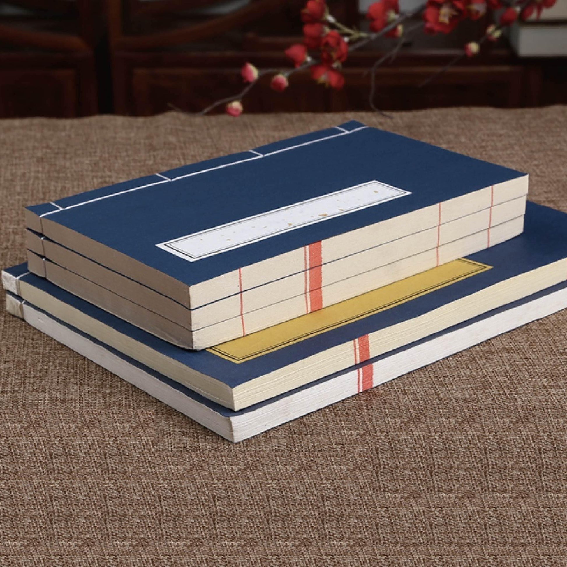 Rice paper book Thread bound book Heart Sutra Buddhist scripture copy book Blank album book Small letter brush vertical grid square Hard pen calligraphy exercise book Wire bound book - CHL-STORE 