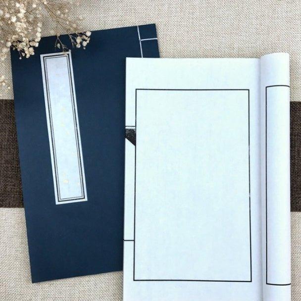 Rice paper book Thread bound book Heart Sutra Buddhist scripture copy book Blank album book Small letter brush vertical grid square Hard pen calligraphy exercise book Wire bound book - CHL-STORE 