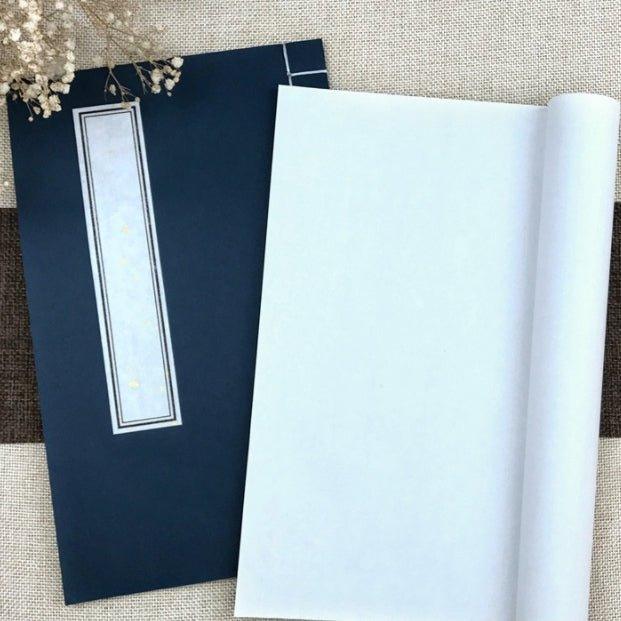 Rice paper book Thread bound book Heart Sutra Buddhist scripture copy book Blank album book Small letter brush vertical grid square Hard pen calligraphy exercise book Wire bound book - CHL-STORE 