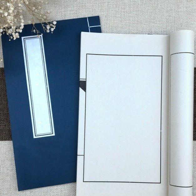 Rice paper book Thread bound book Heart Sutra Buddhist scripture copy book Blank album book Small letter brush vertical grid square Hard pen calligraphy exercise book Wire bound book - CHL-STORE 
