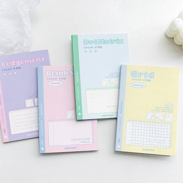 RosyPosy Post-it Notes Cream Color Blocking Notes Expansion Notes Memo NP-000124 - CHL-STORE 
