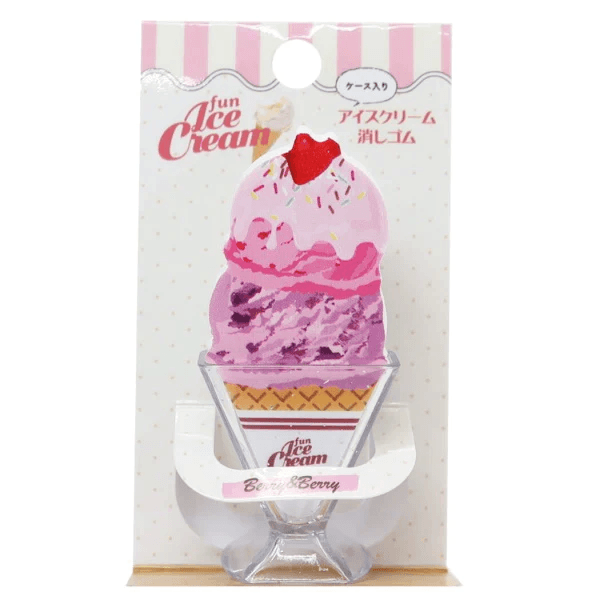 Sakamoto Funbox Double Scoop Ice Cream Shape Eraser Ice Cream Shape Eraser Ice Cream Wipe Ice Cream Eraser Simulation Food Wipe - CHL-STORE 