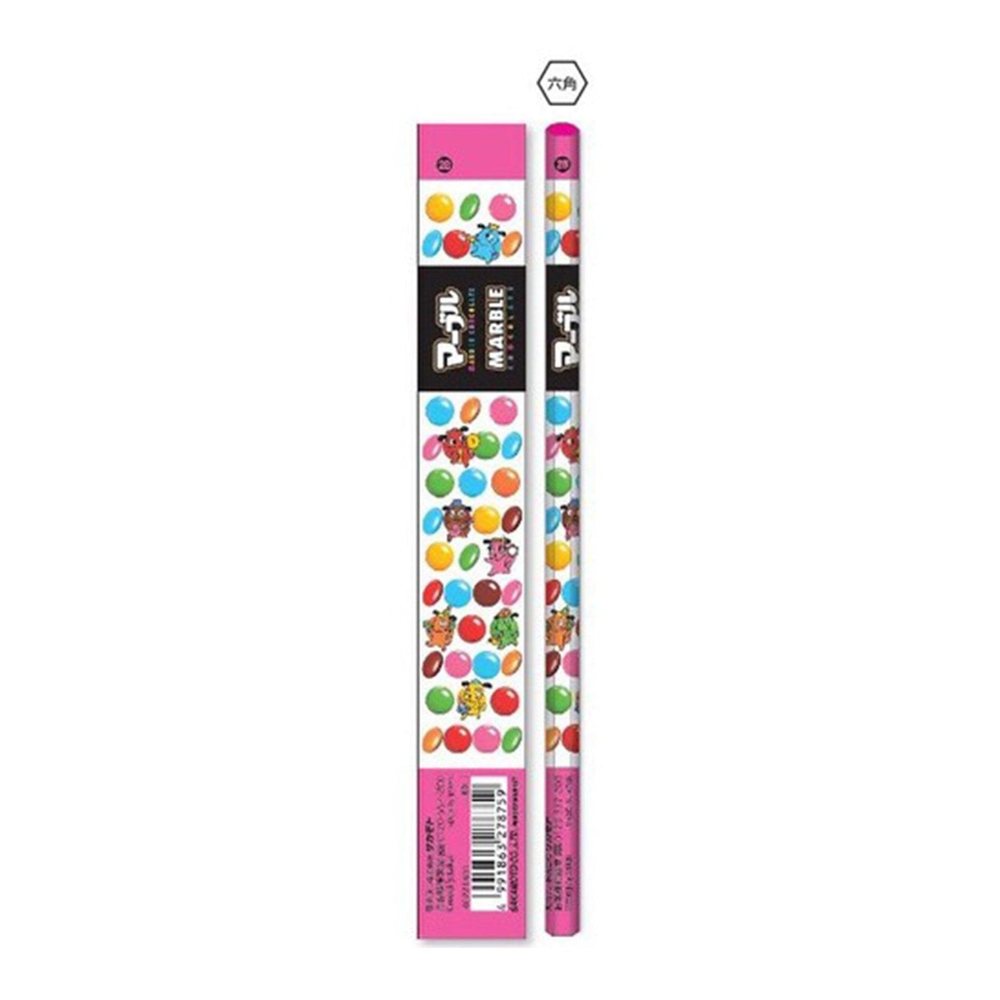 Sakamoto MARBLE Japan Meiji Chocolate Pencil Hexagonal Shaft Pencil Round Shaft Pencil School-aged Pencil Pencil Cover 5pcs 2B HB - CHL-STORE 