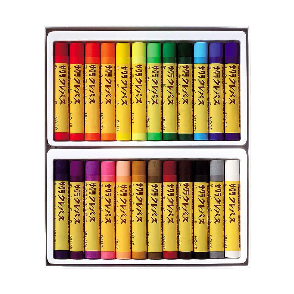 SAKURA Children's Painting Drawing Tools Mixable Color Crayons Washable Crayons Pastel Crayons 24 Color Group LY24R LP24R - CHL-STORE 