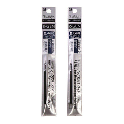 Sakura R-GBN0 Ballsign ID 0.4 0.5 Gel Pen Retro Refill GBN04 GBN05 Light Grey Dark Grey Stainless Steel - CHL-STORE 