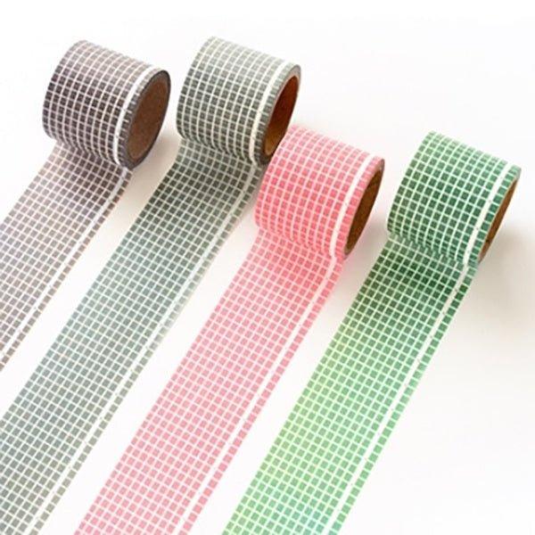Salt wide grid washi tape Solid color square Decorative material NP-000159 - CHL-STORE 