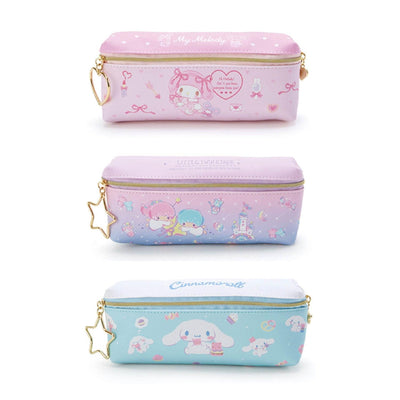 SANRIO Double Leather Pencil Case Melody KIKI & LALA Little twin stars Cinnamoroll Metal Zipper - CHL-STORE 