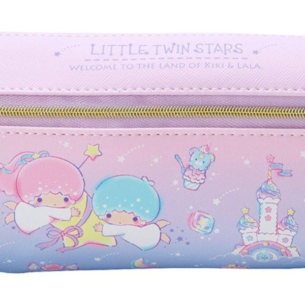 SANRIO Double Leather Pencil Case Melody KIKI & LALA Little twin stars Cinnamoroll Metal Zipper - CHL-STORE 