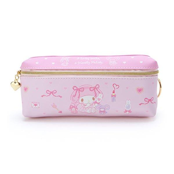 SANRIO Double Leather Pencil Case Melody KIKI & LALA Little twin stars Cinnamoroll Metal Zipper - CHL-STORE 