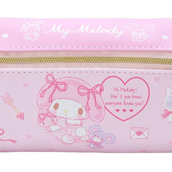SANRIO Double Leather Pencil Case Melody KIKI & LALA Little twin stars Cinnamoroll Metal Zipper - CHL-STORE 