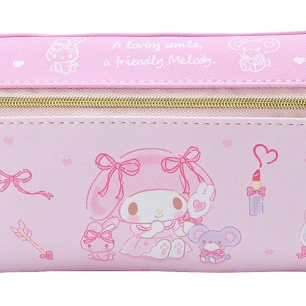 SANRIO Double Leather Pencil Case Melody KIKI & LALA Little twin stars Cinnamoroll Metal Zipper - CHL-STORE 
