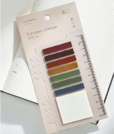 See Eslite Retro Color Index Stickers Notes 200 Sheets Ruler NP-000019 - CHL-STORE 