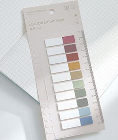 See Eslite Retro Color Index Stickers Notes 200 Sheets Ruler NP-000019 - CHL-STORE 