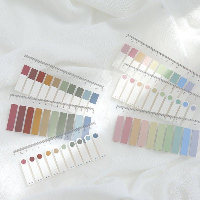 See Eslite Retro Color Index Stickers Notes 200 Sheets Ruler NP-000019 - CHL-STORE 