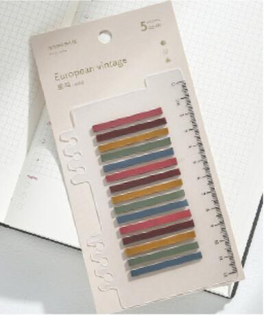 See Eslite Retro Color Index Stickers Notes 200 Sheets Ruler NP-000019 - CHL-STORE 