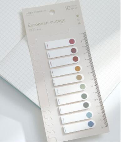 See Eslite Retro Color Index Stickers Notes 200 Sheets Ruler NP-000019 - CHL-STORE 