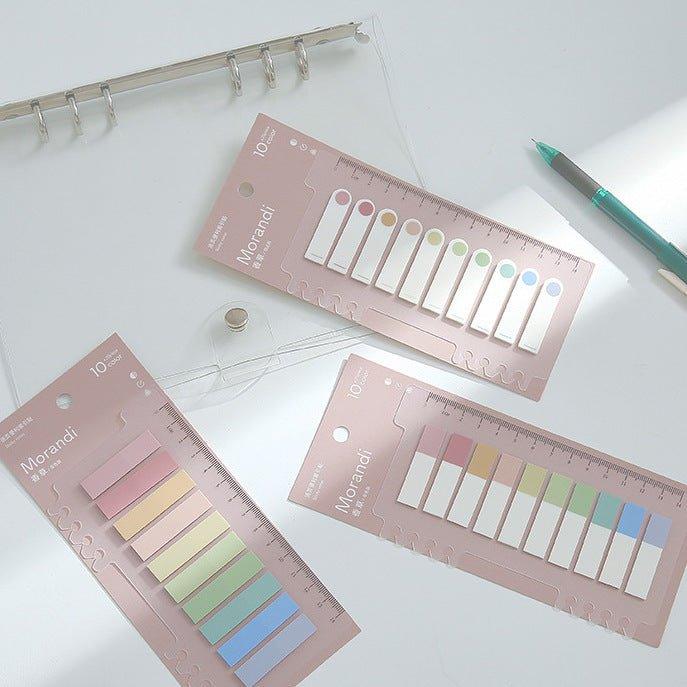 See Eslite Retro Color Index Stickers Notes 200 Sheets Ruler NP-000019 - CHL-STORE 