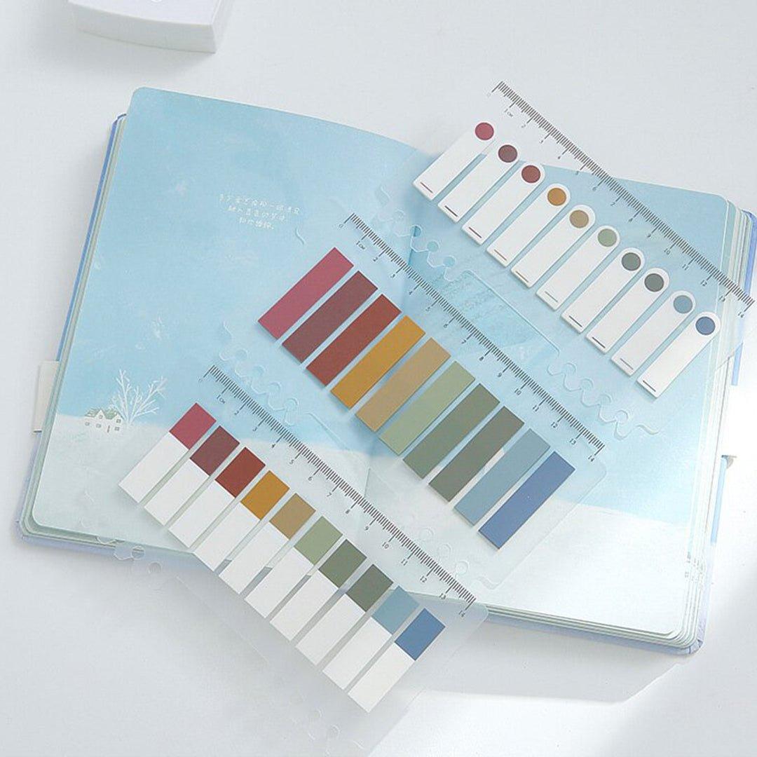 See Eslite Retro Color Index Stickers Notes 200 Sheets Ruler NP-000019 - CHL-STORE 