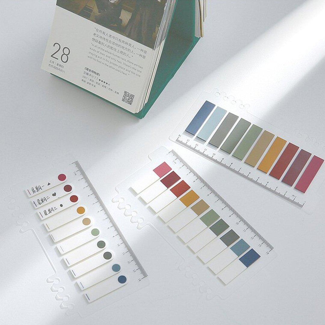 See Eslite Retro Color Index Stickers Notes 200 Sheets Ruler NP-000019 - CHL-STORE 