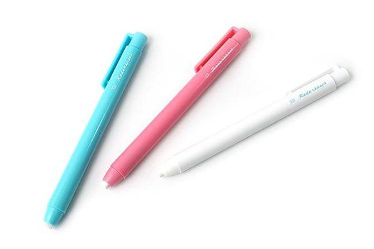 SEED EH-K button type convenient functional blue pink white eraser refill pack - CHL-STORE 