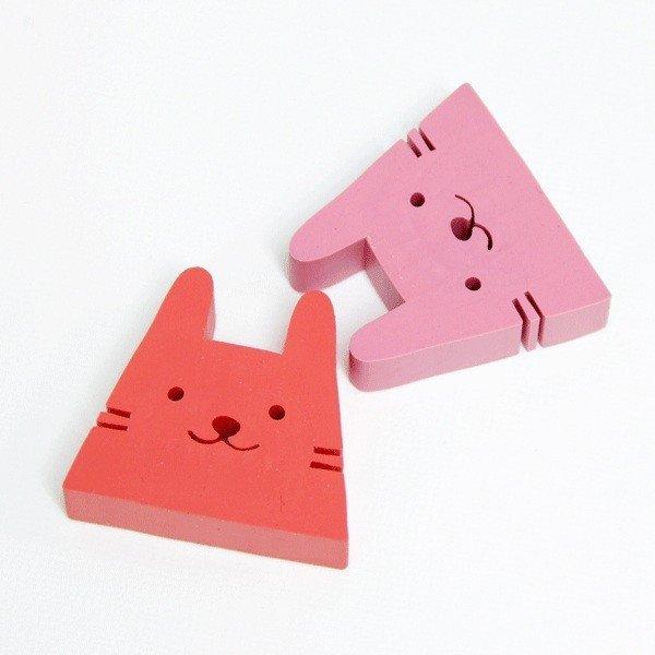 SEED EP-KN2 Smiley Wipes Animal Wipes Modeling Erasers Animal Modeling Wipes Erasers Stackable Erasers Two-Color Wipers - CHL-STORE 