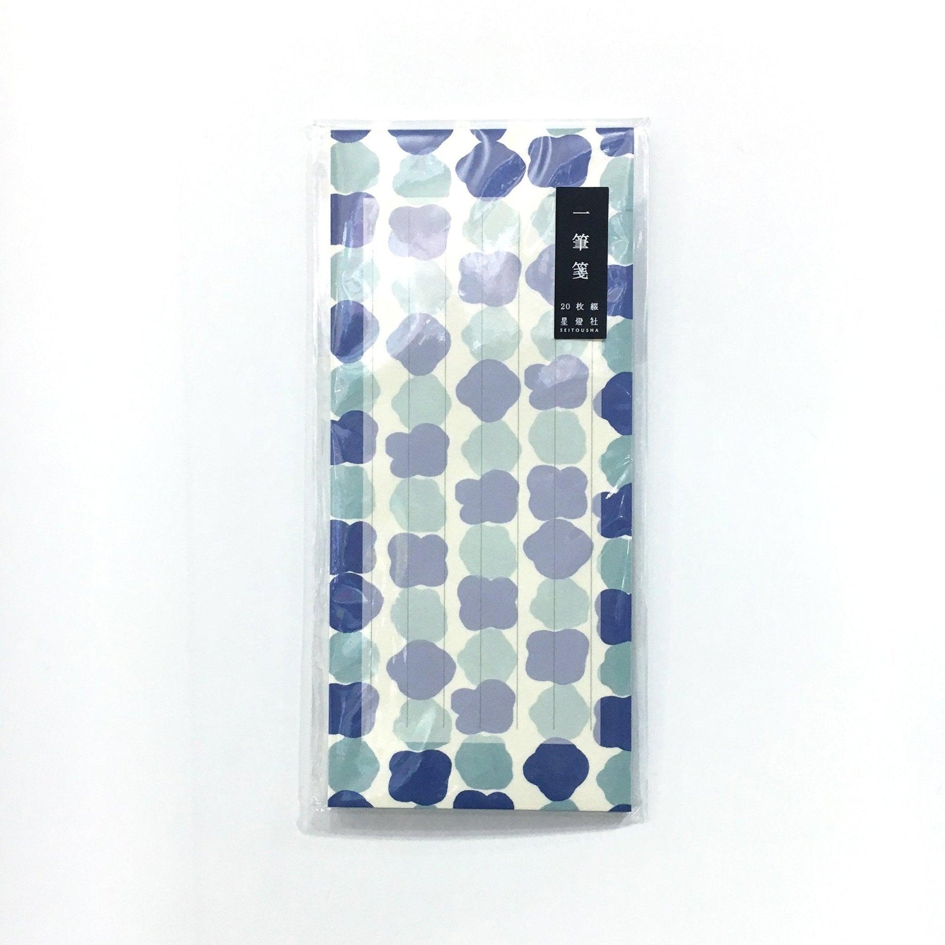 Seitousha IA-027 8x18cm 20pcs green purple flower note paper writing paper Japanese paper - CHL-STORE 