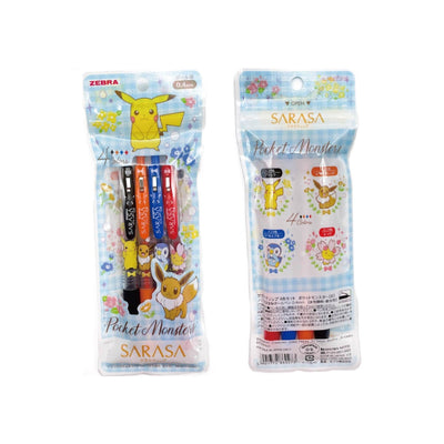 SHOWA NOTE X ZEBRA SARASA 0.5MM Gel Pen 4 Color Set Pikachu Doraemon Set - CHL-STORE 