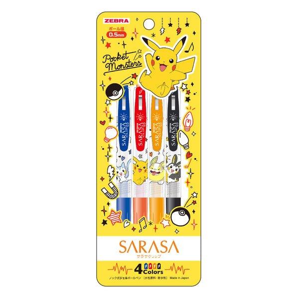 SHOWA NOTE X ZEBRA SARASA 0.5MM Gel Pen 4 Color Set Pikachu Doraemon Set - CHL-STORE 