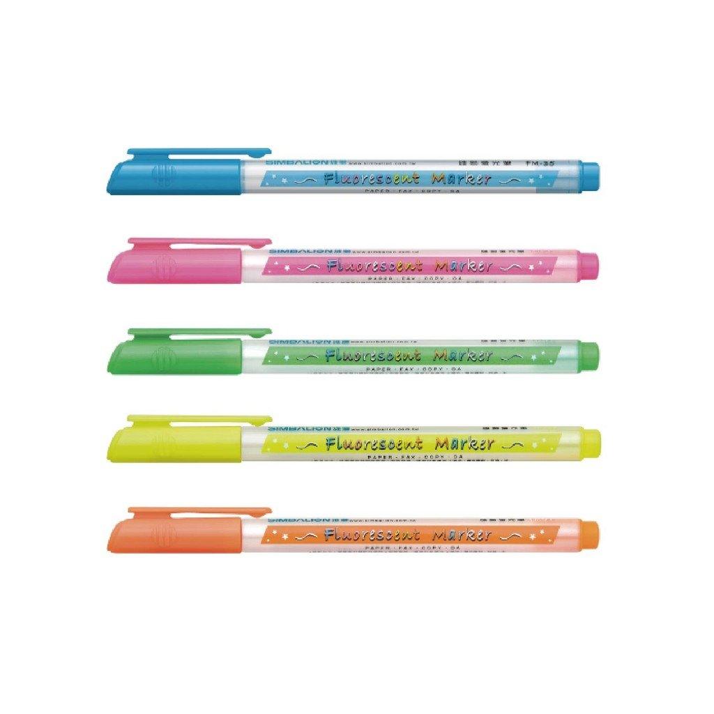 SIMBALION FM-35 highlighter 4mm single-head highlighter yellow highlighter oblique-head highlighter made in Taiwan - CHL-STORE 