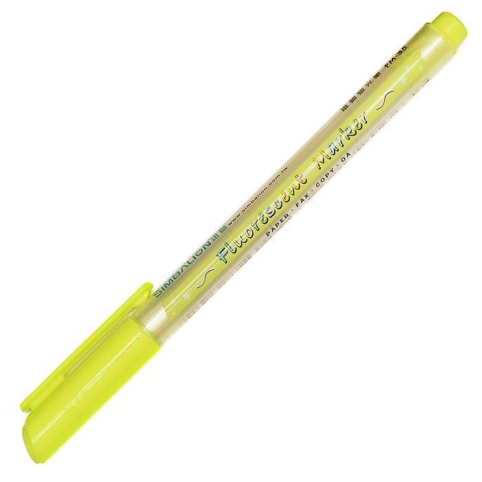 SIMBALION FM-35 highlighter 4mm single-head highlighter yellow highlighter oblique-head highlighter made in Taiwan - CHL-STORE 