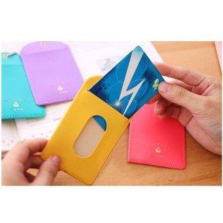 Simple Candy Color Leather Card Holder ID Holder Easy Card Holder Casual Storage Clip Key Ring NP-H7TAF-904 - CHL-STORE 