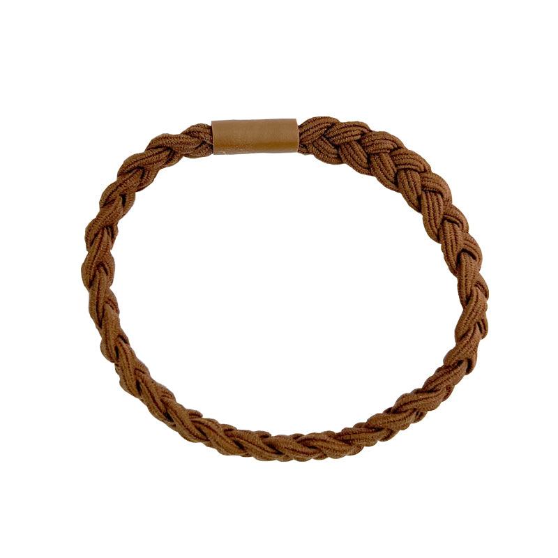 SIMPLE HIGH-GRADE ELASTIC EARTH TONE WIDE TWIST BRAIDED HAIR RING AC000021 - CHL-STORE 