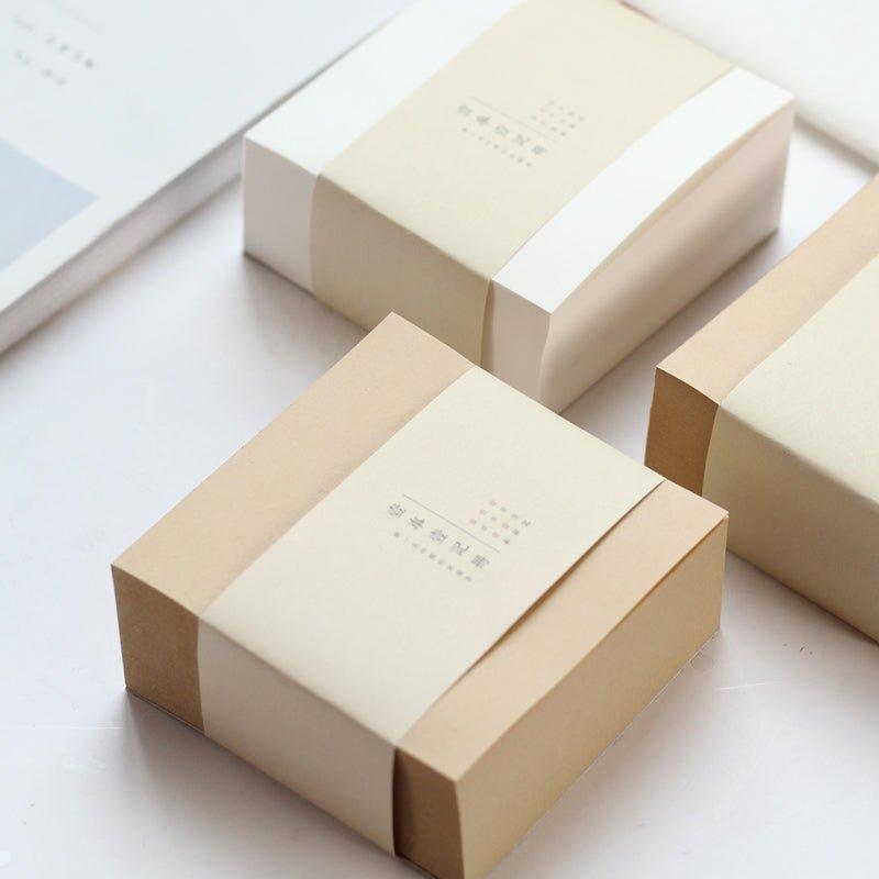 Simple Thickened Brick Notes Memo Leather White 400 Sheets NP-H7TAF-033 - CHL-STORE 