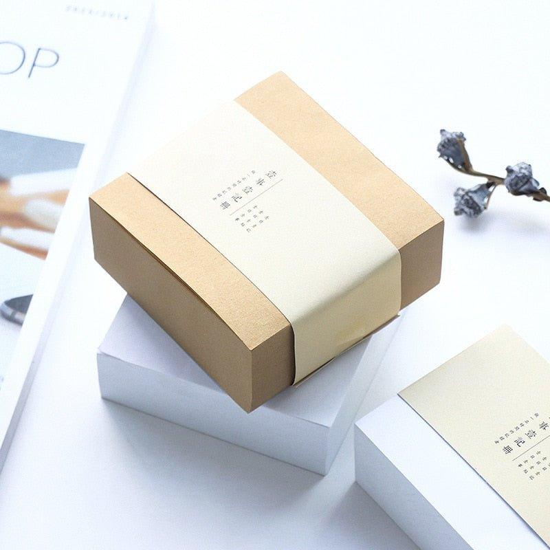 Simple Thickened Brick Notes Memo Leather White 400 Sheets NP-H7TAF-033 - CHL-STORE 