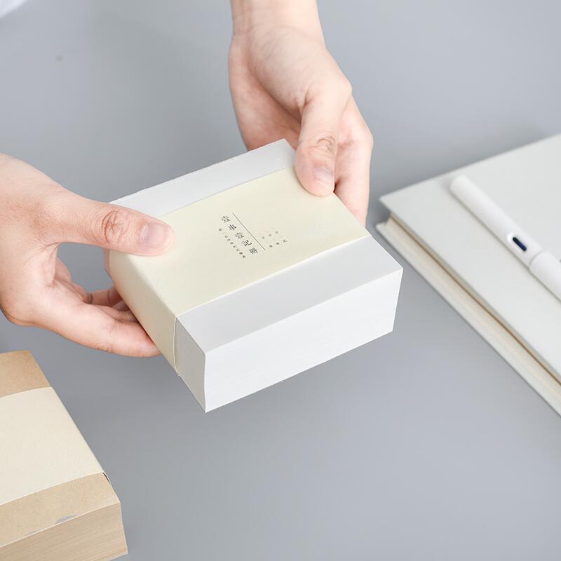 Simple Thickened Brick Notes Memo Leather White 400 Sheets NP-H7TAF-033 - CHL-STORE 