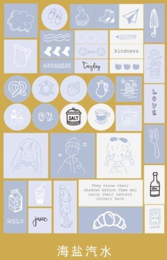 Simple washi sticker pack hand-painted line style series decorative stickers NP-000121 - CHL-STORE 