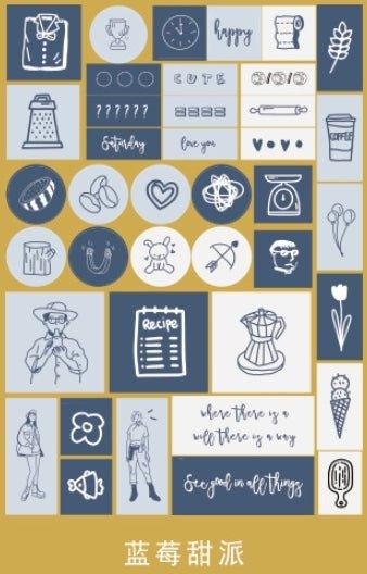 Simple washi sticker pack hand-painted line style series decorative stickers NP-000121 - CHL-STORE 