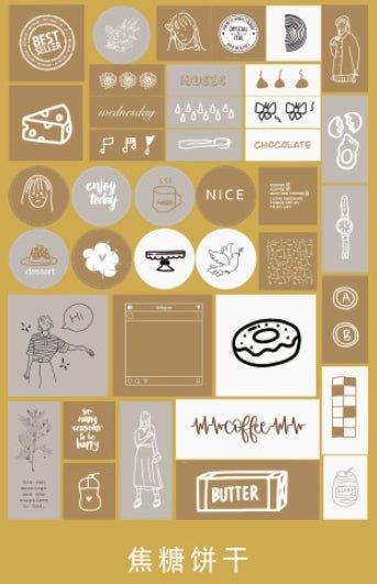 Simple washi sticker pack hand-painted line style series decorative stickers NP-000121 - CHL-STORE 
