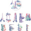 Sky Island Watercolor World Passing By the Whole World Travel Arcitecture Landmarks Color Washi Tape Paper Tape NP-H7TAY-0304 - CHL-STORE 