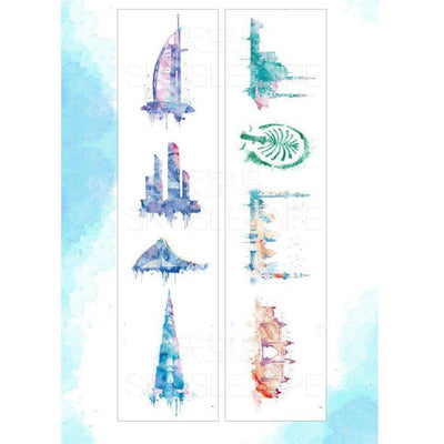 Sky Island Watercolor World Passing By the Whole World Travel Arcitecture Landmarks Color Washi Tape Paper Tape NP-H7TAY-0304 - CHL-STORE 