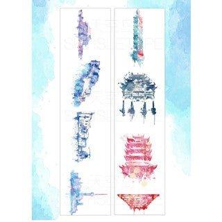 Sky Island Watercolor World Passing By the Whole World Travel Arcitecture Landmarks Color Washi Tape Paper Tape NP-H7TAY-0304 - CHL-STORE 